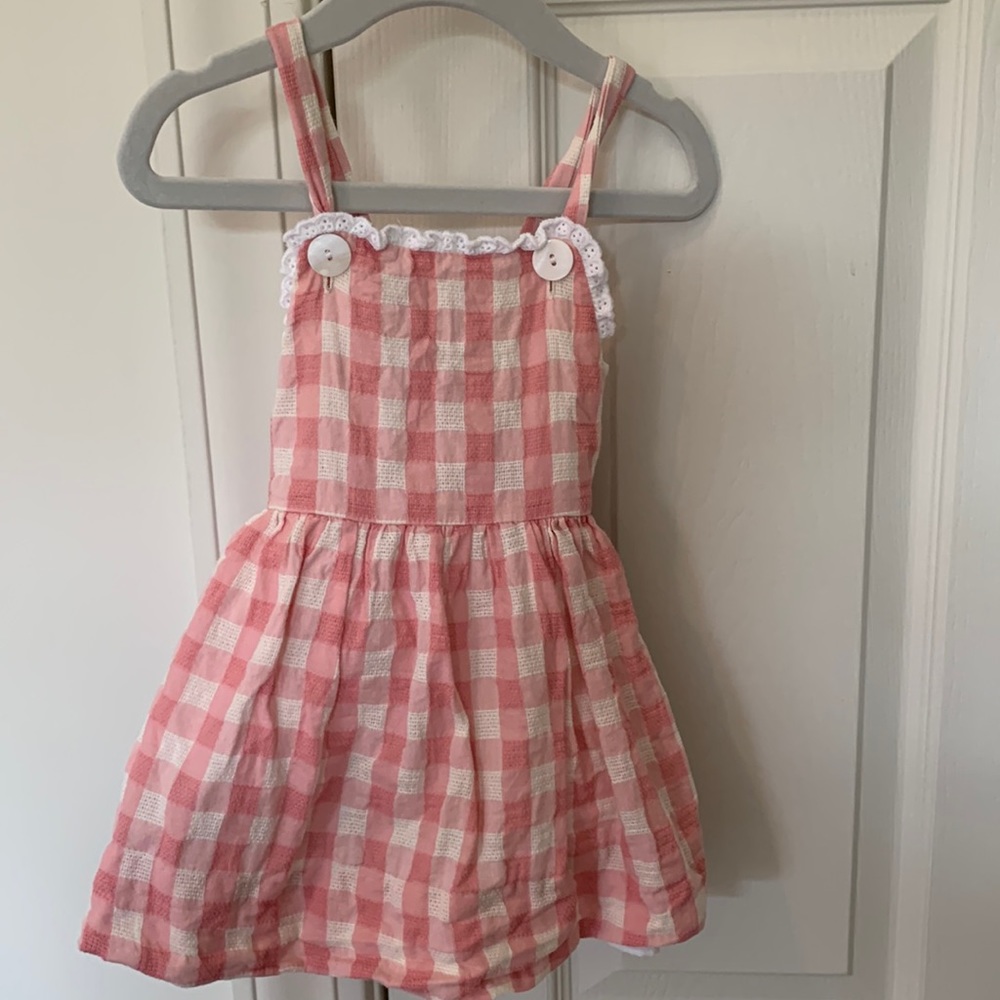 Cecil and Lou pink check sundress 24m